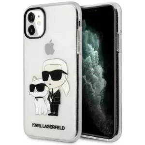 Tok Karl Lagerfeld iPhone 11 6, 1" transparent hardcase Gliter Karl&Choupette (KLHCN61HNKCTGT) kép