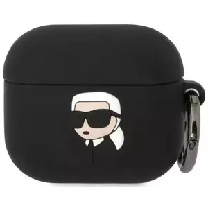 Tok Karl Lagerfeld AirPods 3 cover black Silicone Karl Head 3D (KLA3RUNIKK) kép