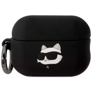 Tok Karl Lagerfeld AirPods Pro 2 cover black Silicone Choupette Head 3D (KLAP2RUNCHK) kép