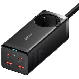 Töltő Baseus GaN3 Pro wall charger / powerstrip 2xUSB + 2xUSB-C + AC, 100W (black) (6932172604233) kép