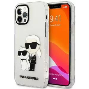 Tok Karl Lagerfeld iPhone 12 6, 1" transparent hardcase Gliter Karl&Choupette (KLHCP12MHNKCTGT) kép