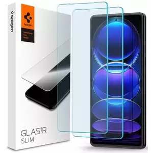 TEMPERED KIJELZŐVÉDŐ FÓLIA Spigen Glass tR Slim 2 Pack - Xiaomi Redmi Note 12 Pro 5G/Redmi Note 12 Pro+ 5G/POCO X5 Pro 5G (AGL06045) kép