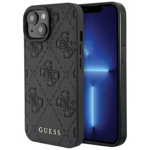 Tok Guess GUHCP15SP4EPMK iPhone 15 6.1" black hardcase Leather 4G Stamped (GUHCP15SP4EPMK) kép