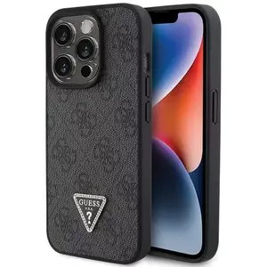 Tok Guess GUHCP15XP4TDPK iPhone 15 Pro Max 6.7" black hardcase Leather 4G Diamond Triangle (GUHCP15XP4TDPK) kép