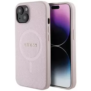 Tok Guess GUHMP15SPSAHMCP iPhone 15 6.1" pink hardcase Saffiano MagSafe (GUHMP15SPSAHMCP) kép