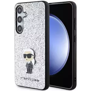 Tok Karl Lagerfeld KLHCS24MGCNPSG S24+ S926 silver hardcase Fixed Glitter Ikonik Logo Metal Pin (KLHCS24MGCNPSG) kép