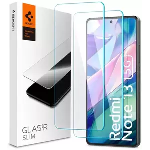 TEMPERED KIJELZŐVÉDŐ FÓLIA Spigen Glass tR Slim 2 Pack - Xiaomi Redmi Note 13 5G (AGL08294) kép