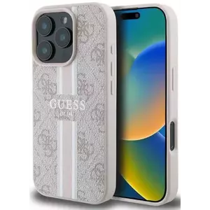 Tok Guess GUHMP16LP4RPSP iPhone 16 Pro pink MagSafe 4G Printed Stripes (GUHMP16LP4RPSP) kép