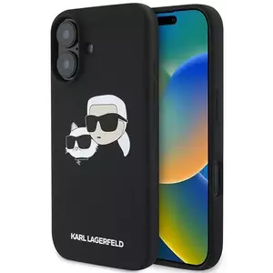 Tok Karl Lagerfeld KLHMP16MSKCHPPLK iPhone 16 Plus 6.7"black hardcase Silicone Double Heads Print MagSafe (KLHMP16MSKCHPPLK) kép