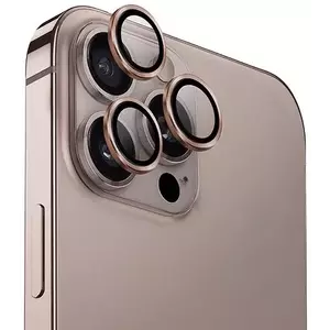 TEMPERED KIJELZŐVÉDŐ FÓLIA UNIQ Optix Aluminum Camera Lens Protector iPhone 16 Pro 6.3" / 16 Pro Max 6.9" taupe gold camera lens glass with applicator (UNIQ-IP6.3P-6.9P(2024)-ALENSTGLD) kép