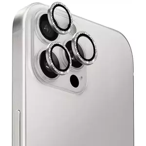 TEMPERED KIJELZŐVÉDŐ FÓLIA UNIQ Optix Aluminum Camera Lens Protector iPhone 16 Pro 6.3" / 16 Pro Max 6.9" white shimmer camera lens glass with applicator (UNIQ-IP6.3P-6.9P(2024)-ALENSSWHT) kép