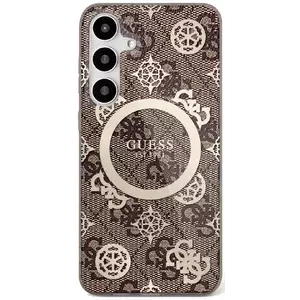 Tok Guess 4G Background Gold Electroplated Peony Pattern MagSafe case for Samsung Galaxy S25 brown (GUHMS25SH4PYEEW) kép