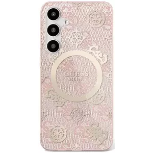 Tok Guess 4G Background Gold Electroplated Peony Pattern MagSafe case for Samsung Galaxy S25 pink (GUHMS25SH4PYEEP) kép