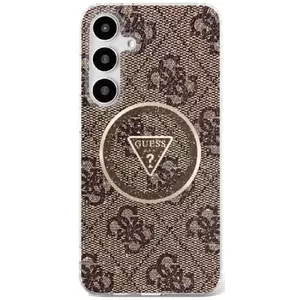 Tok Guess 4G Glitter Triangle Buttons MagSafe case for Samsung Galaxy S25 brown (GUHMS25SHG4PRTGW) kép