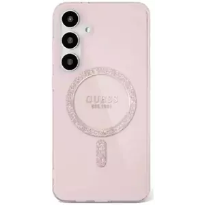 Tok Guess Glitter Circle Classic Logo MagSafe case for Samsung Galaxy S25 pink (GUHMS25SHFGEREP) kép