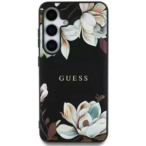 Tok Guess Grained Printed Flower Pattern MagSafe Case for Samsung Galaxy S25 Ultra black (GUHMS25LPGNMPLMK) kép