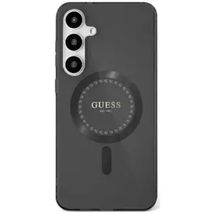 Tok Guess Rhinestones Printed Classic Logo MagSafe Samsung Galaxy S25 case black (GUHMS25SPFTDTEK) kép