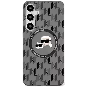 Tok Karl Lagerfeld Button Karl&Choupette Heads On KL Pattern MagSafe Samsung Galaxy S25 case black (KLHMS25SHMCKMHK) kép