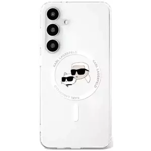 Tok Karl Lagerfeld Button Karl & Choupette Heads Printed Logo MagSafe Samsung Galaxy S25 case white (KLHMS25SHLSKCH) kép