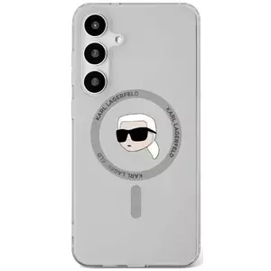 Tok Karl Lagerfeld Button Karl Head Printed Logo MagSafe Samsung Galaxy S25 case black (KLHMS25SHLSKIK) kép