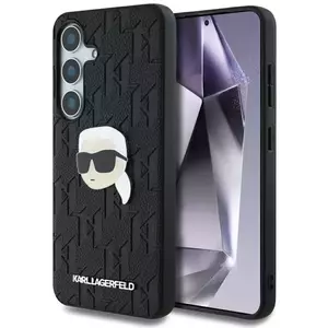 Tok Karl Lagerfeld Leather Monogram Pin Logo Karl Head Samsung Galaxy S25 Case Black (KLHCS25SPGKLKIPK) kép