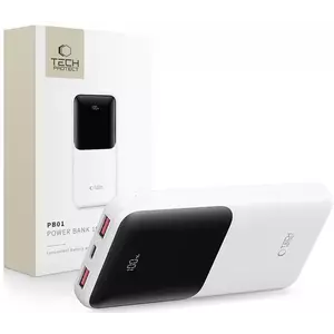 Töltő TECH-PROTECT PB01 POWER BANK 10000MAH 22.5W WHITE (5906302380497) kép