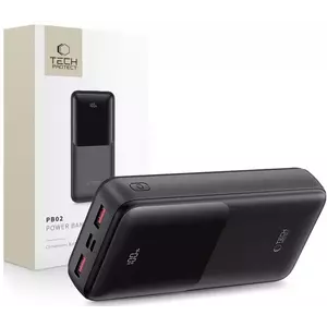 Töltő TECH-PROTECT PB02 POWER BANK 20000MAH 22.5W BLACK (5906302380503) kép