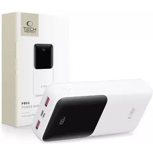 Töltő TECH-PROTECT PB02 POWER BANK 20000MAH 22.5W WHITE (5906302380510) kép