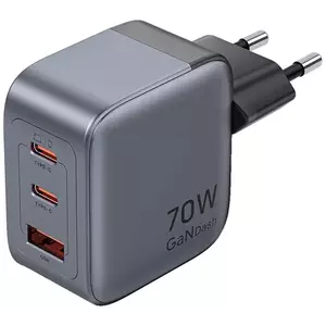 Töltő Vention GaN USB-C+C+A 70W Charger (Gray) kép