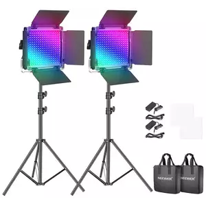 A fény Neewer 660 PRO RGB LED studio set, two 50W 3200-5600K lamps + tripods + gates kép