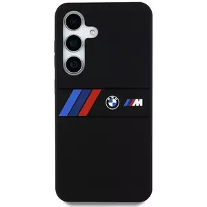 Tok BMW Silicone Middle Tricolor Stripes MagSafe Case for Samsung Galaxy S25 Ultra Black (BMHMS25L23SAXK) kép