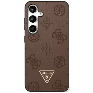 Tok Guess Grained Hot Stamp Peony Pattern Triangle Logo MagSafe case for Samsung Galaxy S25 brown (GUHMS25SPGBTMW) kép