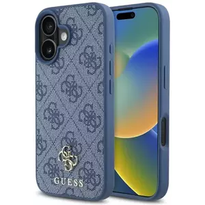 Tok Guess HC PU 4G Small 4G and Classic case for iPhone 16 MagSafe blue (GUHMP16SP4SM4MB) kép