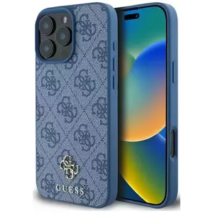 Tok Guess HC PU 4G Small 4G and Classic case for iPhone 16 Pro MagSafe blue (GUHMP16LP4SM4MB) kép