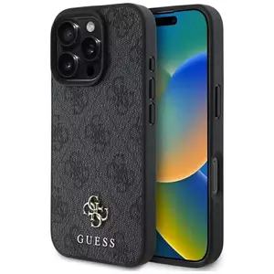 Tok Guess HC PU 4G Small 4G and Classic case for iPhone 16 Pro Max MagSafe black (GUHMP16XP4SM4MK) kép