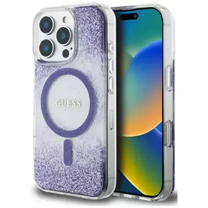 Tok Guess HC Resin Bottom Glitter Case for iPhone 16 Pro MagSafe Purple (GUHMP16LRGRGEU) kép