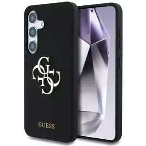 Tok Guess Silicone Big 4G Logo Bottom Script Samsung Galaxy S25 case black (GUHCS25SS4SMDK) kép