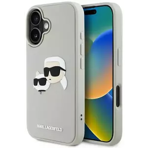 Tok Karl Lagerfeld HC 3D Rubber Double Heads case for iPhone 16 beige (KLHCP16SRBCKCHLE) kép