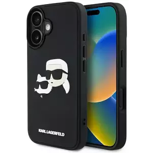 Tok Karl Lagerfeld HC 3D Rubber Double Heads Case for iPhone 16 Black (KLHCP16SRBCKCHLK) kép