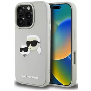 Tok Karl Lagerfeld HC 3D Rubber Double Heads case for iPhone 16 Pro beige (KLHCP16LRBCKCHLE) kép