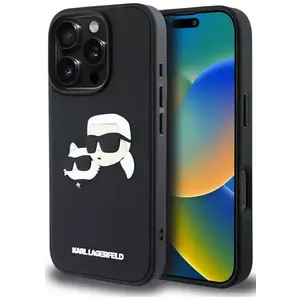 Tok Karl Lagerfeld HC 3D Rubber Double Heads Case for iPhone 16 Pro Black (KLHCP16LRBCKCHLK) kép