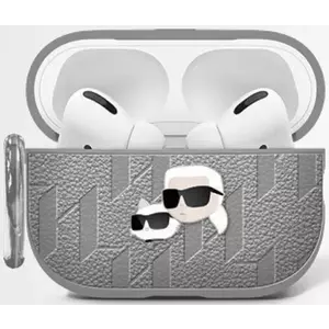 Tok Karl Lagerfeld Monogram Karl & Choupette Head Case for AirPods 4 Silver (KLA4PGKCPS) kép