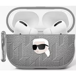 Tok Karl Lagerfeld Monogram Karl Head Case for AirPods 4 Silver (KLA4PGKIPS) kép