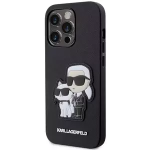 Tok Karl Lagerfeld PU Saffiano Karl and Choupette Case for iPhone 13 Pro Black (KLHCP13LSANKCPK) kép