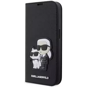 Tok Karl Lagerfeld PU Saffiano Karl and Choupette NFT Book Case for iPhone 13 Pro Black (KLBKP13LSANKCPK) kép