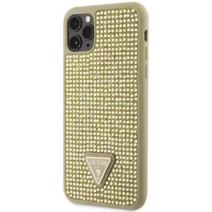 Tok Guess Rhinestones Triangle Metal Logo Case iPhone 11 Pro Max Gold (GUHCN65HDGTPD) kép