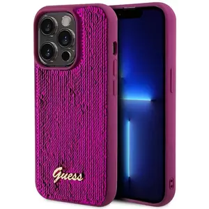 Tok Guess Sequin Script Logo Case for iPhone 14 Pro Max Magenta (GUHCP14XPSFDGSF) kép