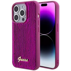 Tok Guess Sequin Script Logo Case for iPhone 15 Pro Max Magenta (GUHCP15XPSFDGSF) kép