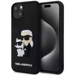 Tok Karl Lagerfeld 3D Rubber Karl and Choupette Case for iPhone 13 Black (KLHCP13M3DRKCNK) kép