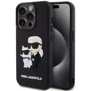 Tok Karl Lagerfeld 3D Rubber Karl and Choupette Case for iPhone 13 Pro Black (KLHCP13L3DRKCNK) kép